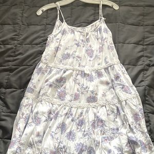 White and Lilac Flowered Dress